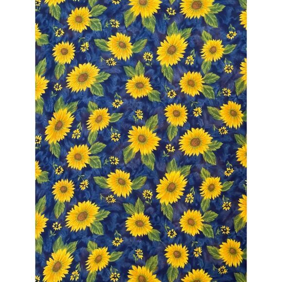 Susan Graver Short Sleeve Yellow Sunflower Print Top Size Large - Picture 2 of 6